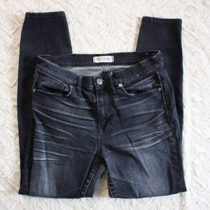 Madewell High Riser Skinny Jeans Black Distressed